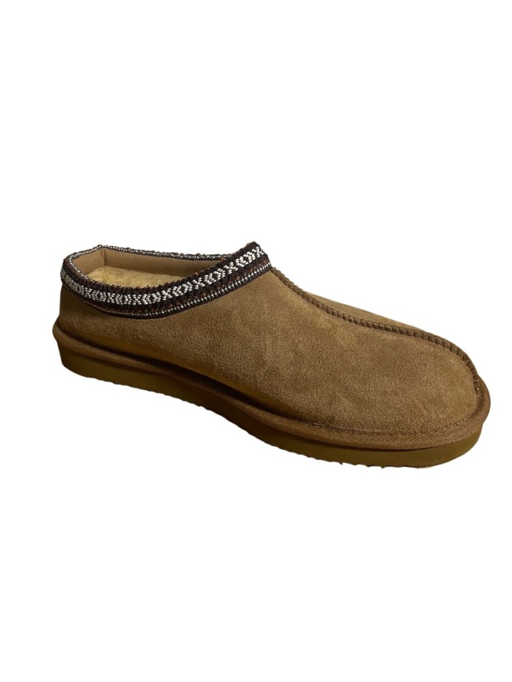 Kirkland Signature Shearling Slippers Mens 9 Womens 10 Suede Leather Casual Wear
